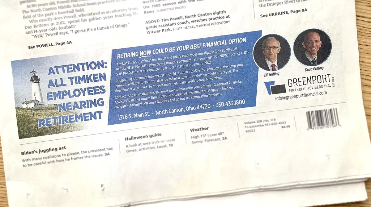 Greenport Financial Advisers Newspaper Ad